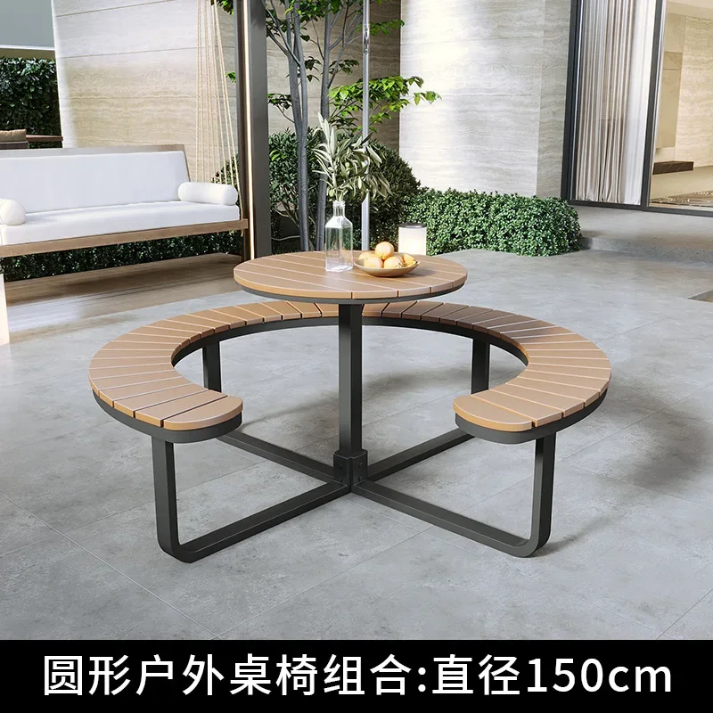 Outdoor public places dining tables and chairs