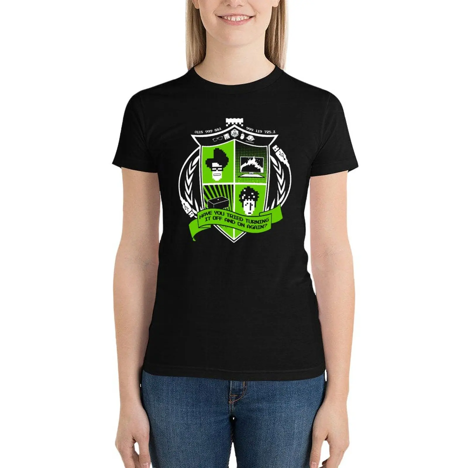 The IT Crowd Crest T-Shirt summer tops funny cute t-shirts for Women