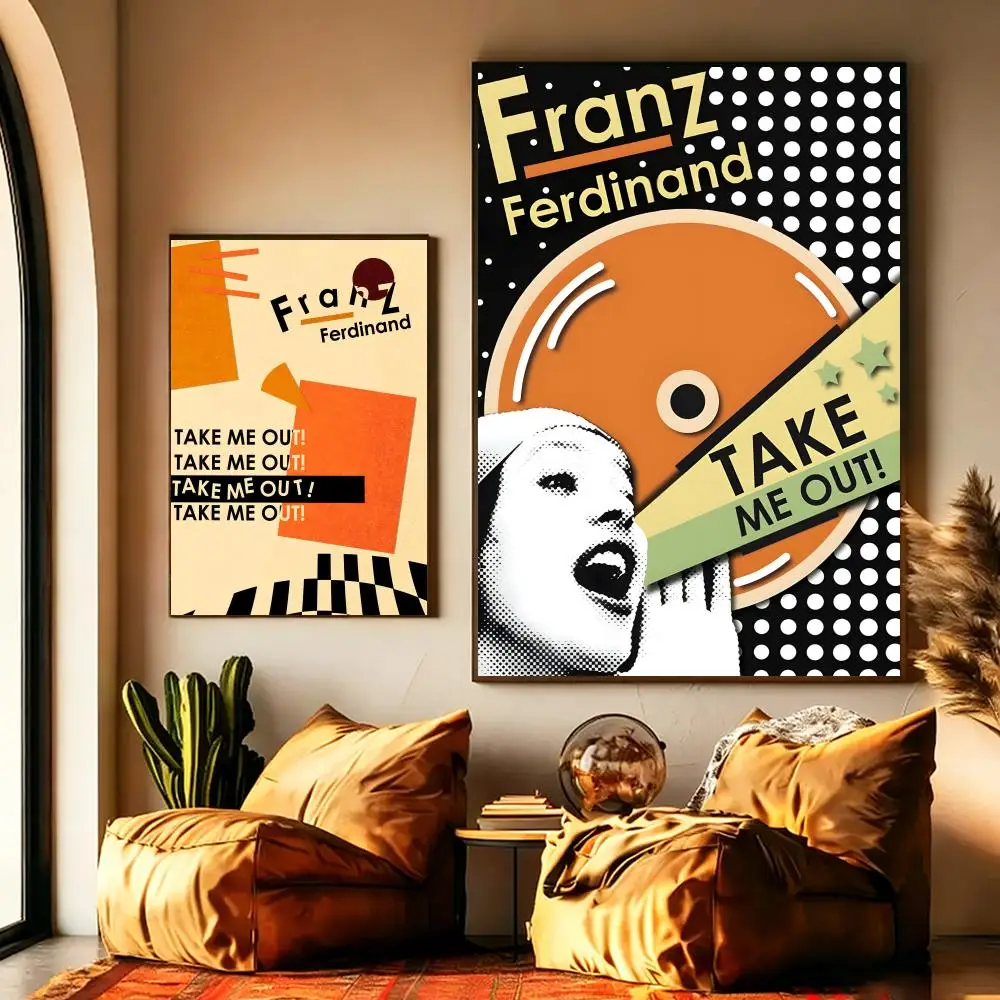F-Franz Ferdinand Poster PP Waterproof Self‑Adhesive Printed Poster, Home Decor   Gift Ideal