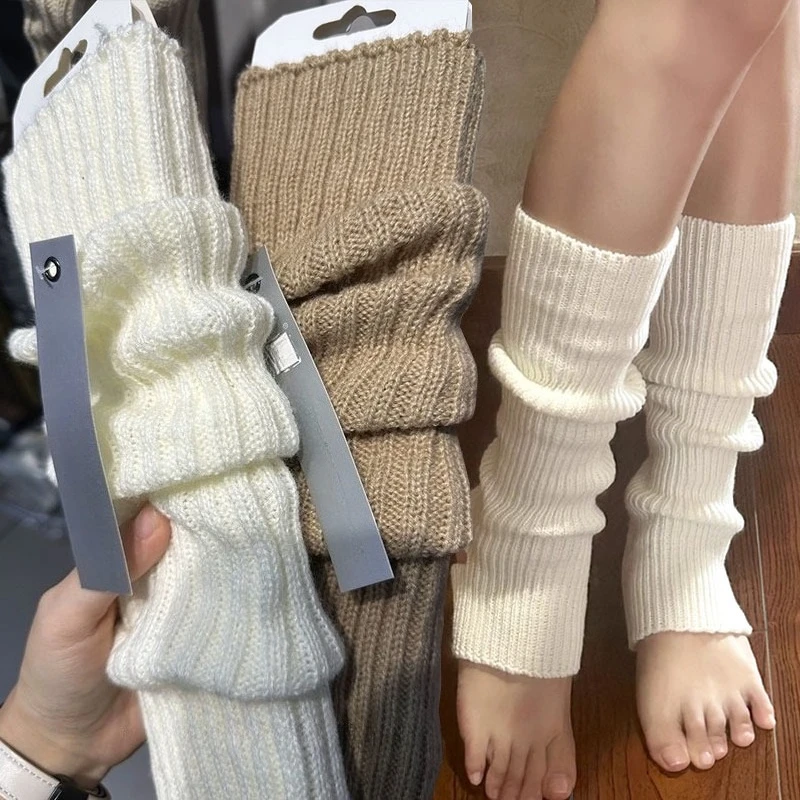 

Новые осенне-зимние шерстяные длинные носки, вязаные чехлы для ног, гетры Y2K, вязаные крючком чулок, леггинсы, вязаные женские манжеты для ботинок