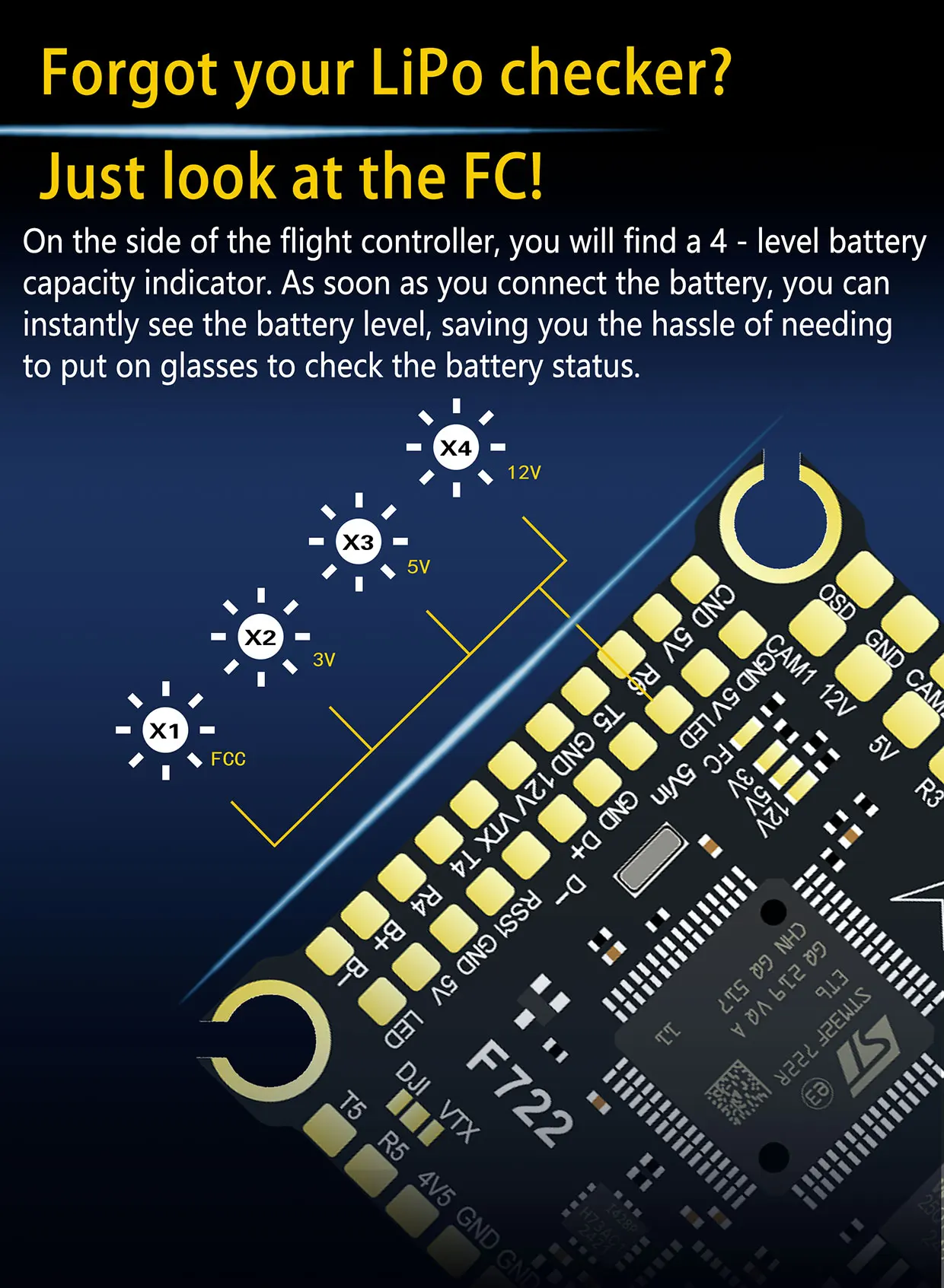 DAKEFPV F722 Flugcontroller Unterstützt BetaFlight Ardupilot FC F722 Stack 12S 70A 4in1 ESC Für 5-Zoll DJI RC FPV Freestyle Drohne – Detail 6