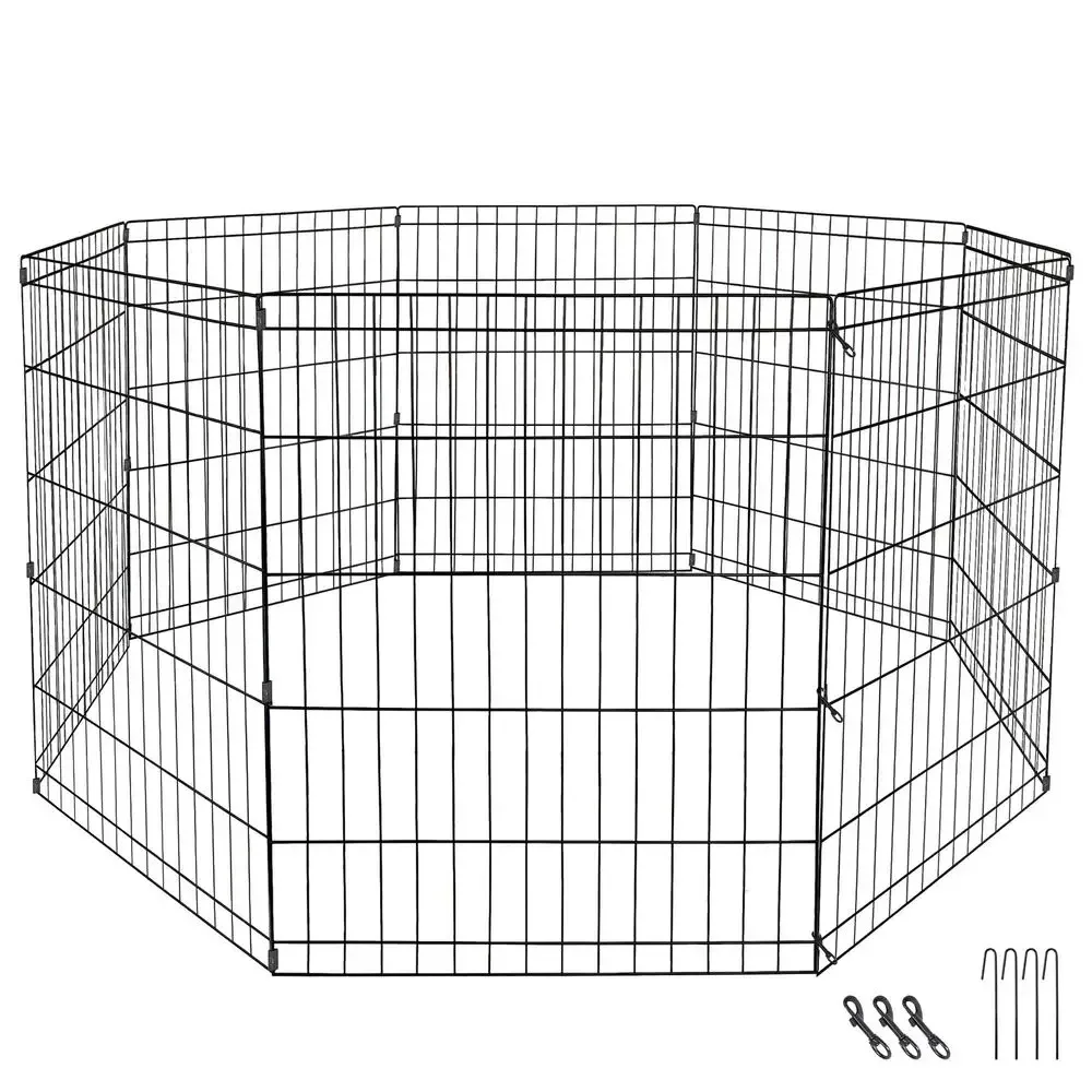 

30" Pet Dog Playpen Exercise Fence Cage Kennel 8 Panel Outdoor Indoor,Sturdy and Durable,Flexible in Shape