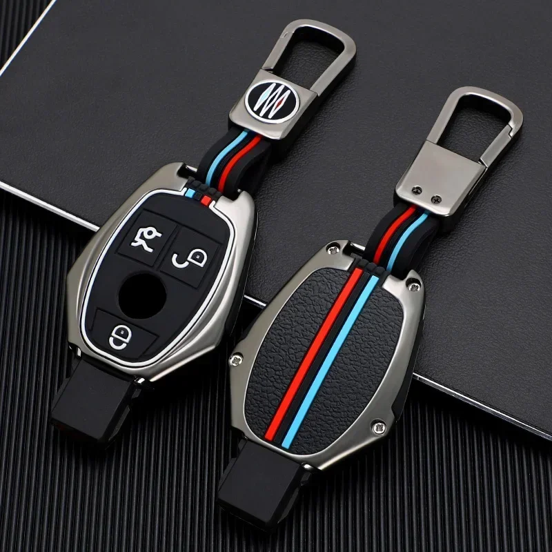 Metal car key case cover Shell fob for Mercedes Benz a c e s G class GLA CLA GLK GLC CLS W204 w463 W176 w251 W205 AMG