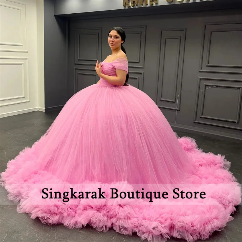 New Design 2024 Pink Sweetheart Quinceanera Dress Tassels Princess Tiered Ruffles 16th Ball Gown Birthday Party Lace-Up Vestidos