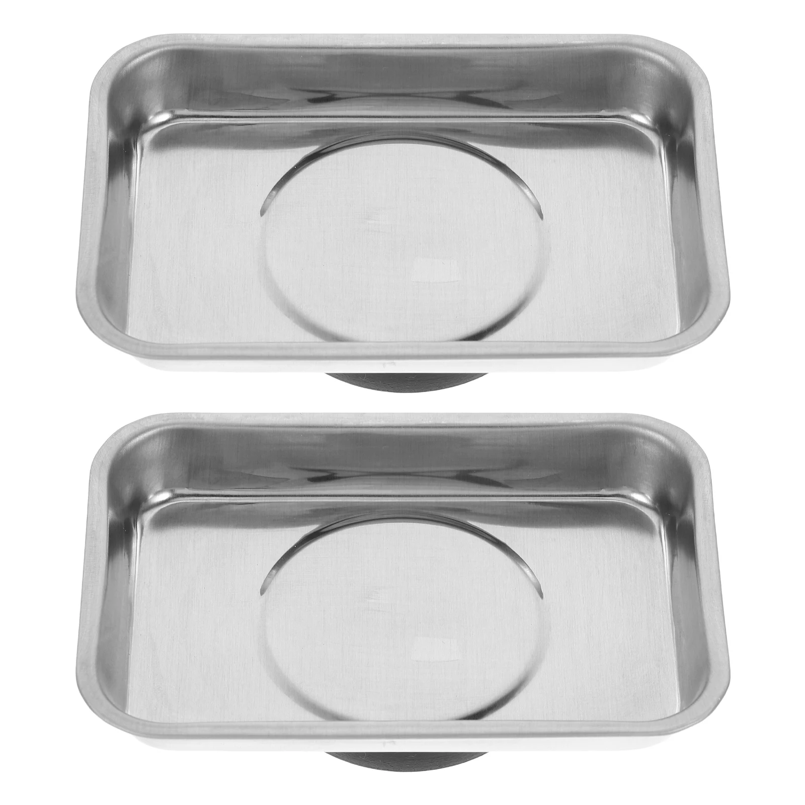 

2pcs Magnetic Tray Heavy Duty Tool Holder Silver Color Engine Parts Organizer Bolt Stainless Steel Compact Design
