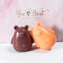 Three-dimensional bear mold candle mold for candle making handmade soap mold DIY material silicone mold