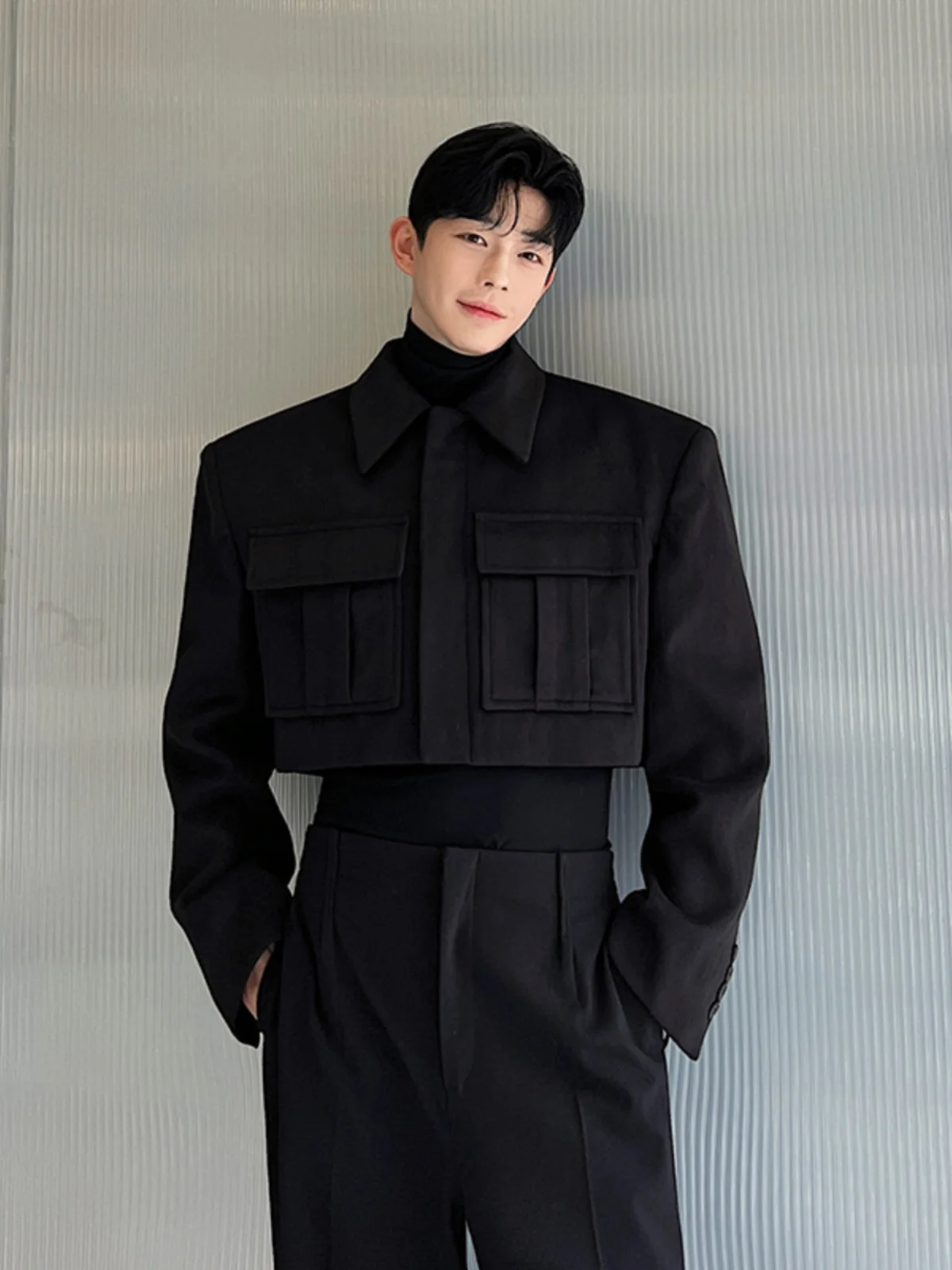 

Мужская осенне-зимняя шерстяная куртка оверсайз в корейском стиле, для мотоциклистов, рабочая, утепленная, удлиненная...