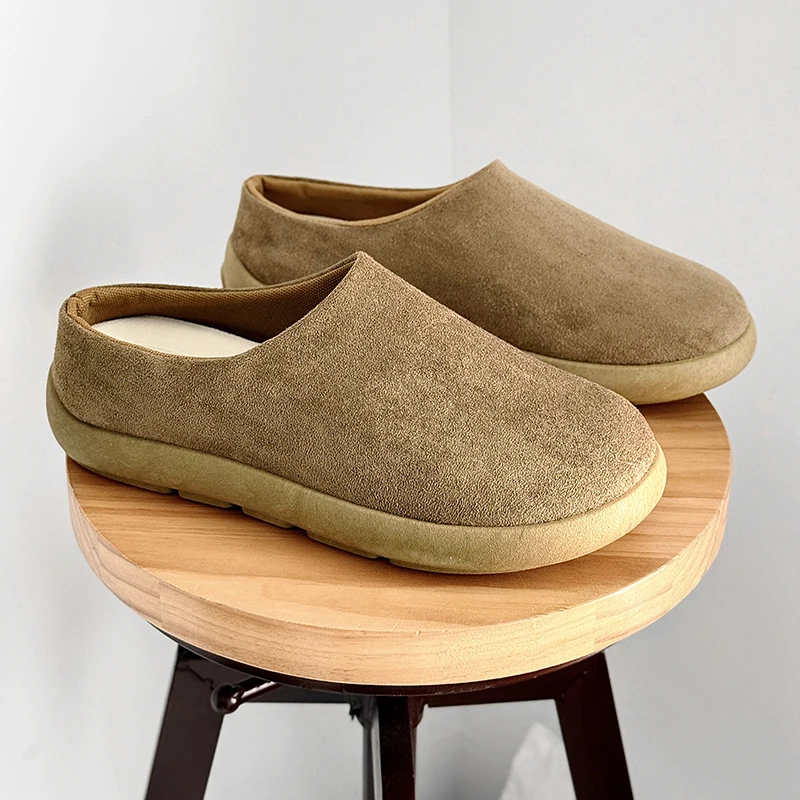 

Seasonless Trendy Thick-Heeled Slippers for Couples Indoor Outdoor Casual Shoes Easy to Wear Home Comfort Footwear