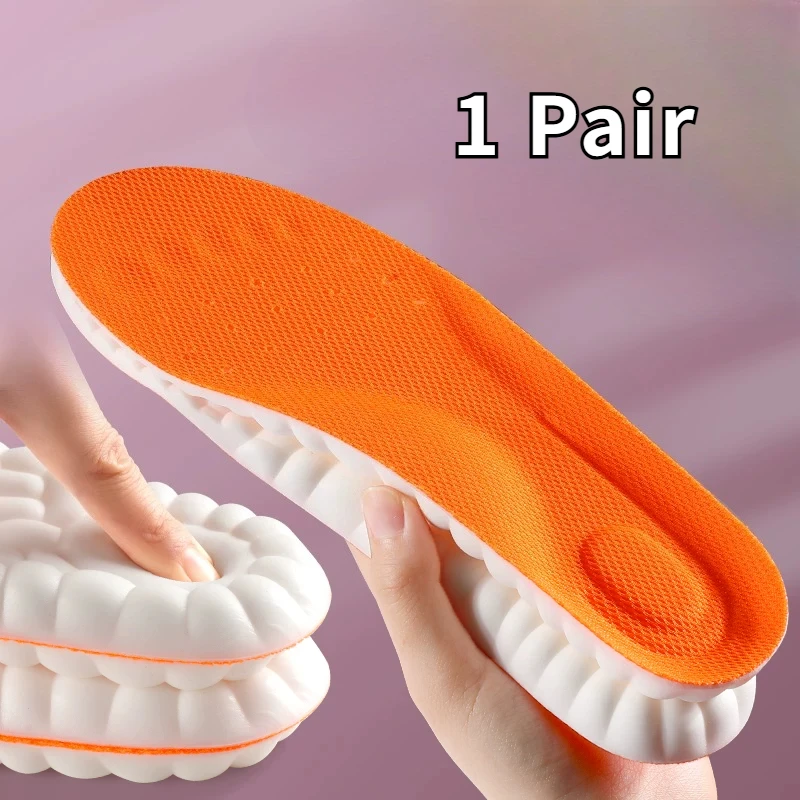 1 paire de semelles orthopédiques 4D souples pour fasciite plantaire, soutien de la voûte plantaire, inserts pour chaussures, absorption des chocs pour le sport