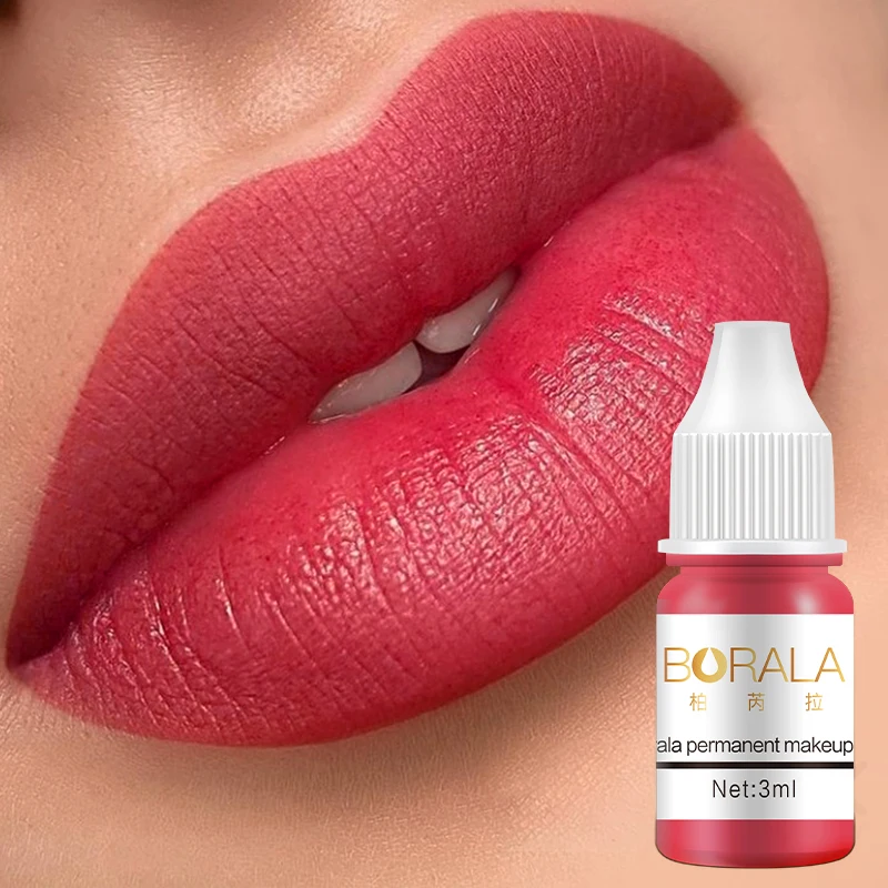 

BORALA Lip Permanent Makeup Pigments for Micropigmentation 3ML Semi PMU Professional Microblading Tattoo Ink for Lips 15 Colors