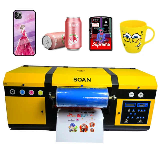 The hot selling A3 two heads Xp600 2in1 small digital uv dtf inkjet flatbed printer For phone case pvc film printing pen sticker