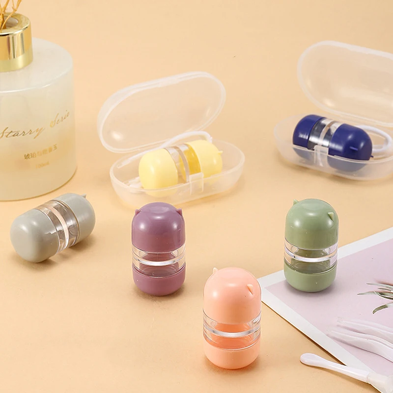 Contact Lens Case Tweezer Stick Case Set Cute Portable Storage Eye Care Kit Organizer Contact Lens Companion Box