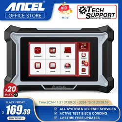 ANCEL DS160 OBD2 Car Scanner All System Code Reader Bidirectional 28 Reset All System Diagnostic Scan Tool Lifetime Free Update