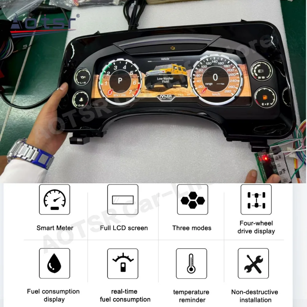 Linux System Auto Gauge For Hummer H2 2008~2026 Digital Performance Display Dashboard LCD Speed Table Car Virtual Information