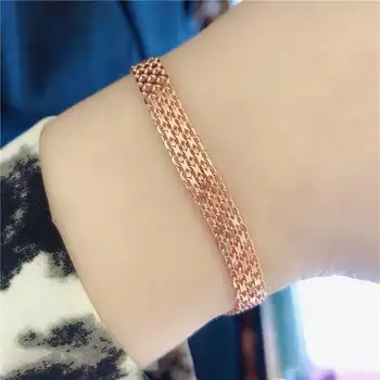 Zlaté náramky s 585 fialovými řetízky, pozlacené 14K růžovým zlatem, široké krajkové řetízky pro ženy, módní elegantní luxusní přívěsky, svatební šperky 12 nejlepší prodej krajka Swarovski - №8