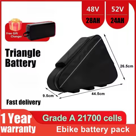 21700 Cell Battery 36V 52V 48V 45AH Triangle Battery Lithium Capacity 1000W 2000W Super Powerful Bafang battery pack