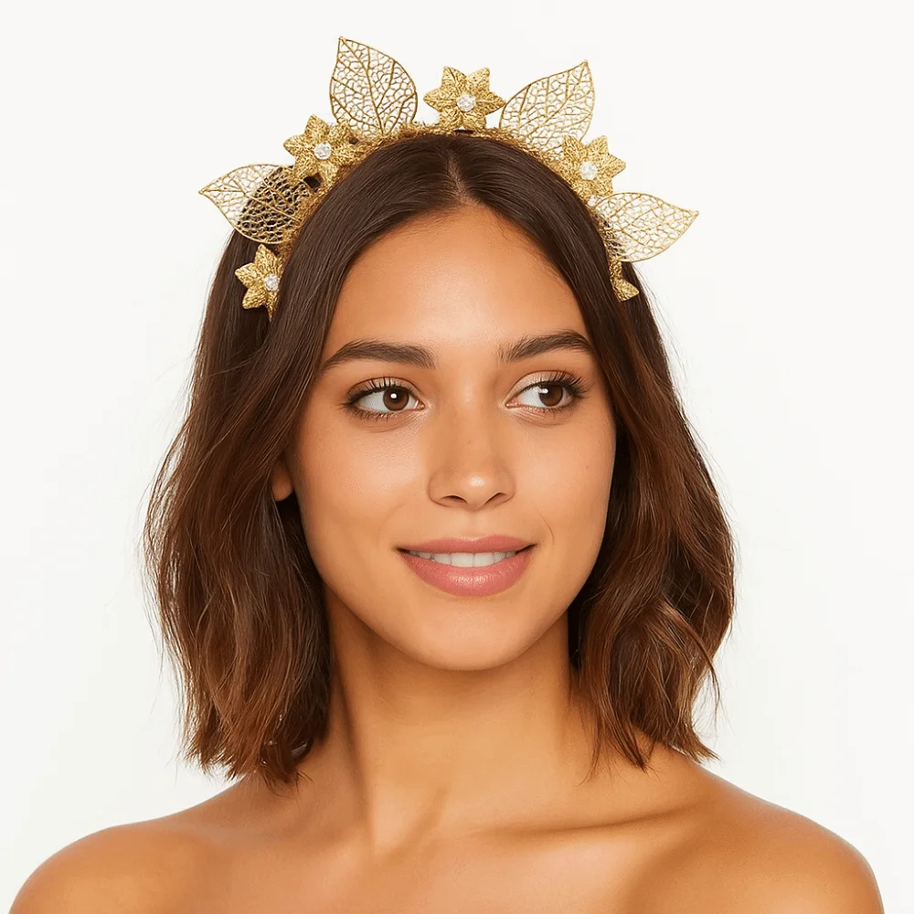 

Flower Goddess Halo Headband Rhinestone Sun Women Hairband Aureole Exaggerated Traditional Festival Hair Hoop Lolita Accessory