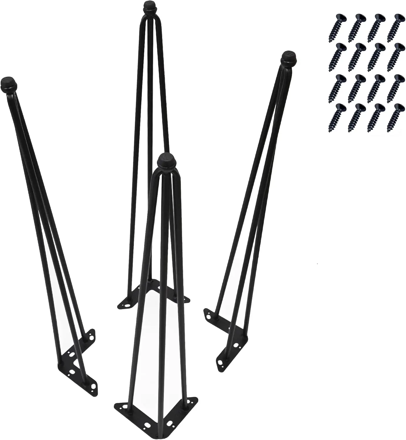 

30 Inch Adjustable Metal Table Legs Set of 4 with Screws and Floor Protectors for Furniture