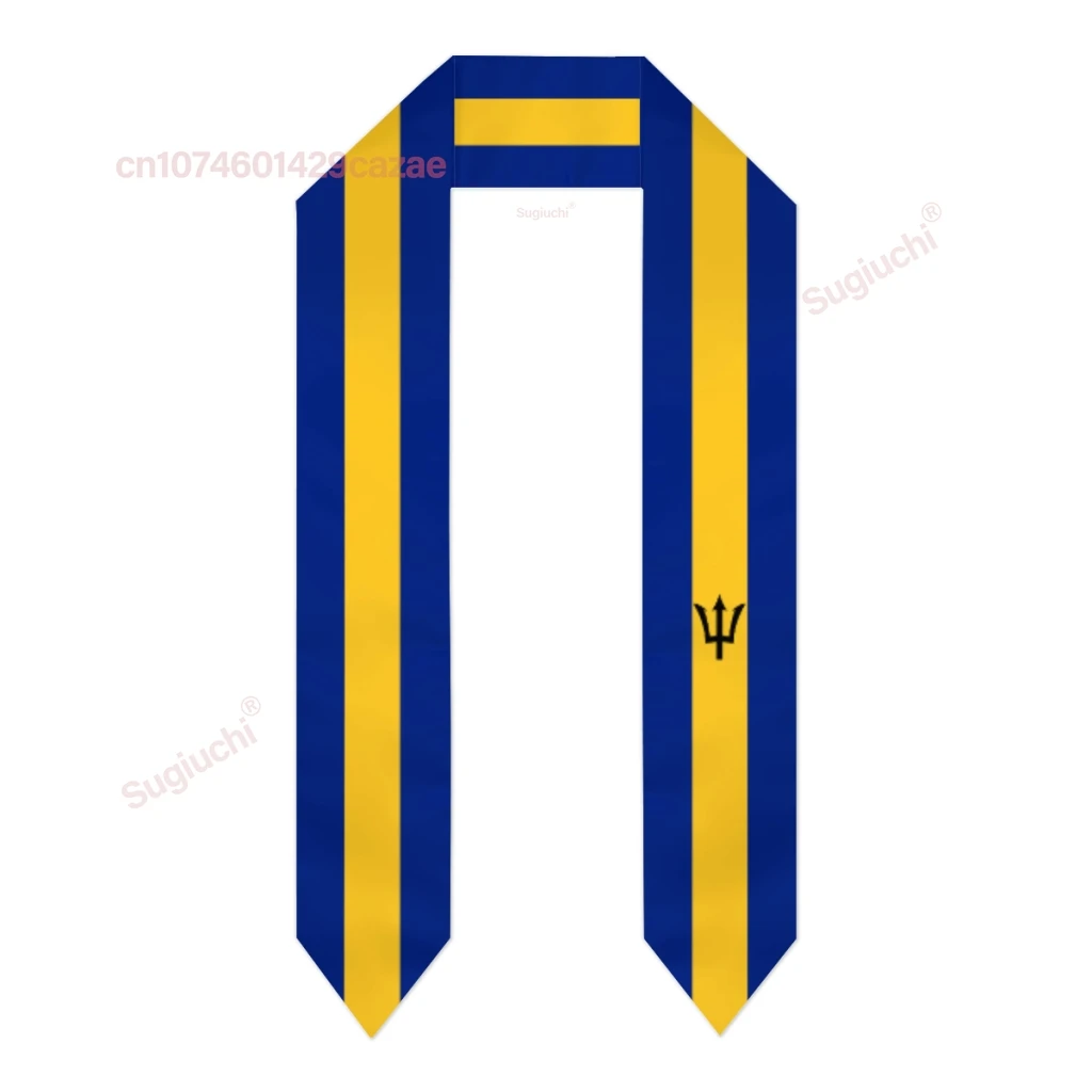 Barbados Flag Thick Graduation Sash Stole Scarf Double Sided Honor Stole For Graduation Students Class Of 2025