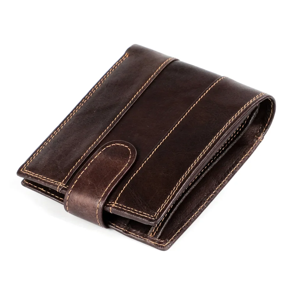 RETROGOO Men's Wallet Cowhide Leather Wallet Card Holder Multifunction Men Purse Slim Money Bag Business Man Wallets Top Quality