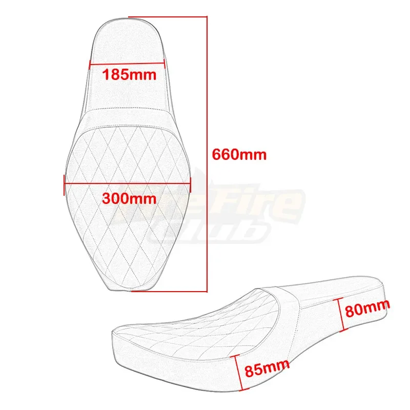 Heart de siège en cuir pour moto, deux places, conducteur et passager, Honda Rebel CMX 500, 300, 2017-2022