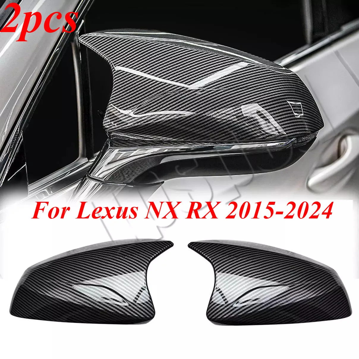 

1 пара боковых зеркал заднего вида из углеродного волокна, накладка на крышку для Lexus NX RX 2015-2024