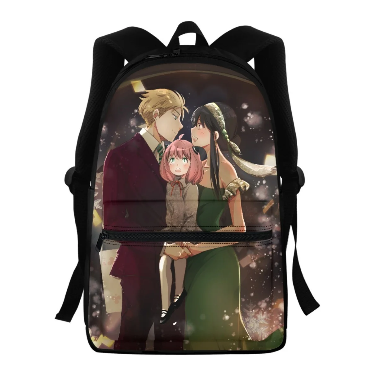 FORUDESIGNS Anya Anime Schoolbags Cute Fashionable Book Bag Spy X Family Printed Backpacks Multi-Pocket Zipper Design Knapsack