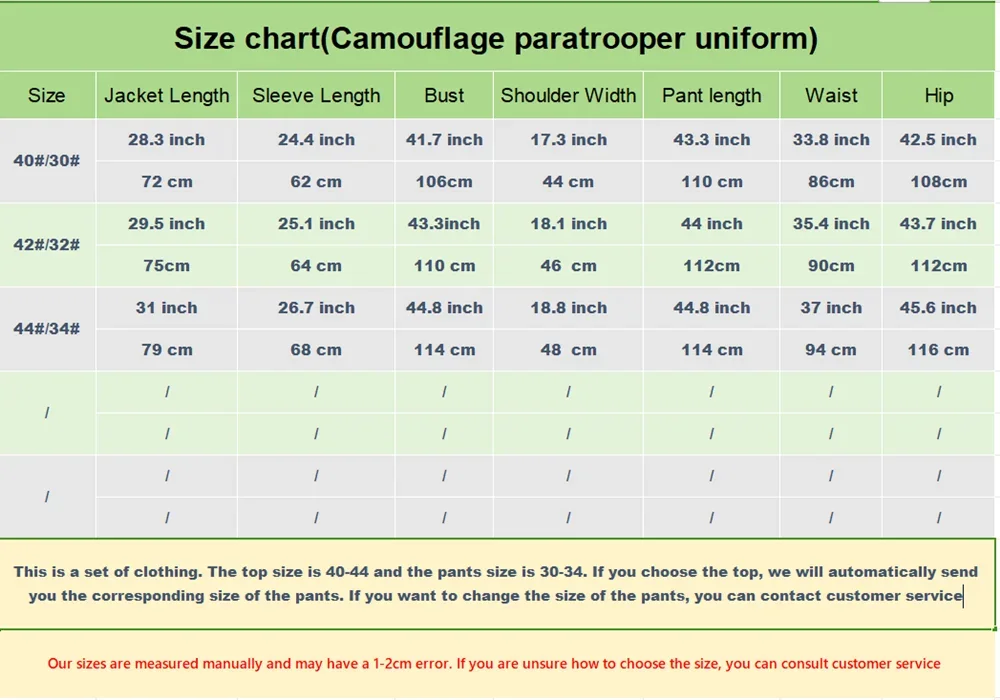 WW2 WWII Camouflage M42 Suit Paratrooper Airborne Jump Uniform Retro Ameican OSS HBT Jacket and Pants Set