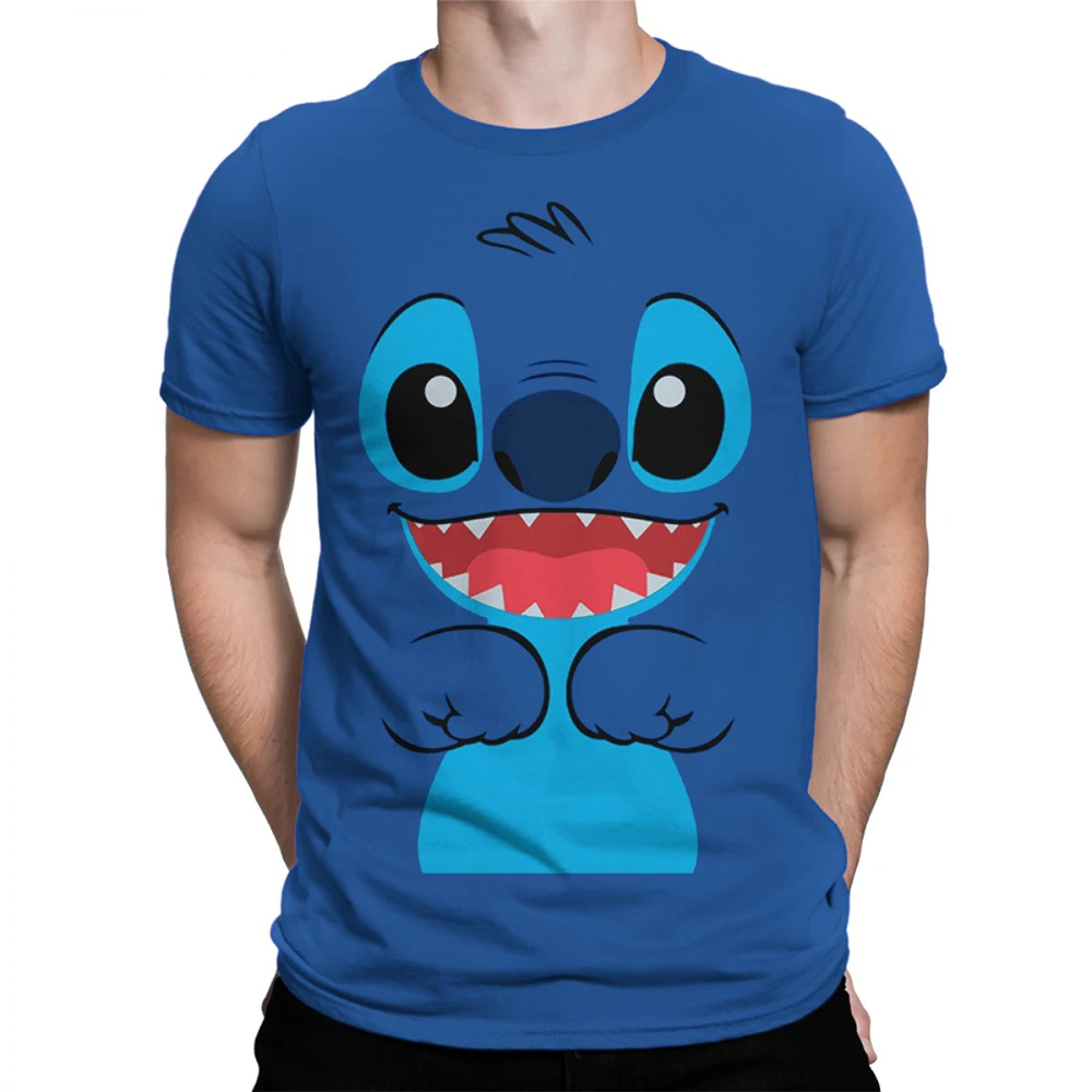 

Disney Lilo & Stitch Big Face Stitch T-shirt for Men 3D Printed Short Sleeve Tee Daily Casual Plus Size Crew Neck T-shirt