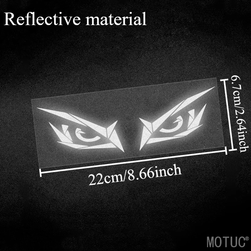 1Pair Creative Reflective Monster Eyes Motorcycle Sticker Waterproof for DIY Headlight Fuel Tank Scooter Body Vinyl Decals