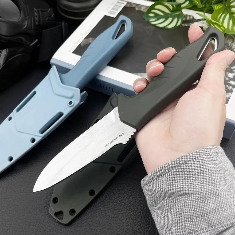 

Нож для повседневного ношения на открытом воздухе, режущее снаряжение для кемпинга, нож с фиксированным лезвием, универсальный портативный инструмент D2, стальное лезвие и ручка из нейлонового волокна