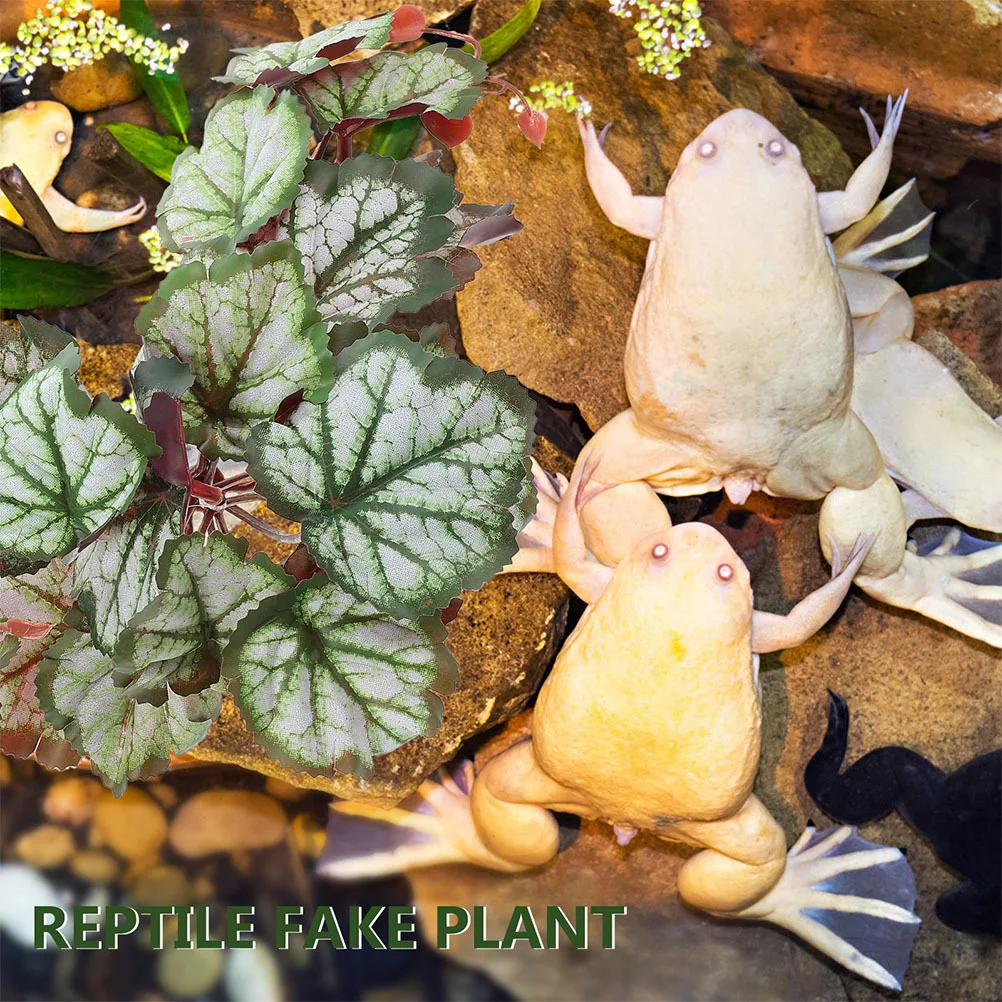 نبات الزواحف المعلق محاكاة أوراق اصطناعية خضراء نابضة بالحياة لديكور تررم مخبأ الزواحف تسلق الحيوانات الأليفة الموئل