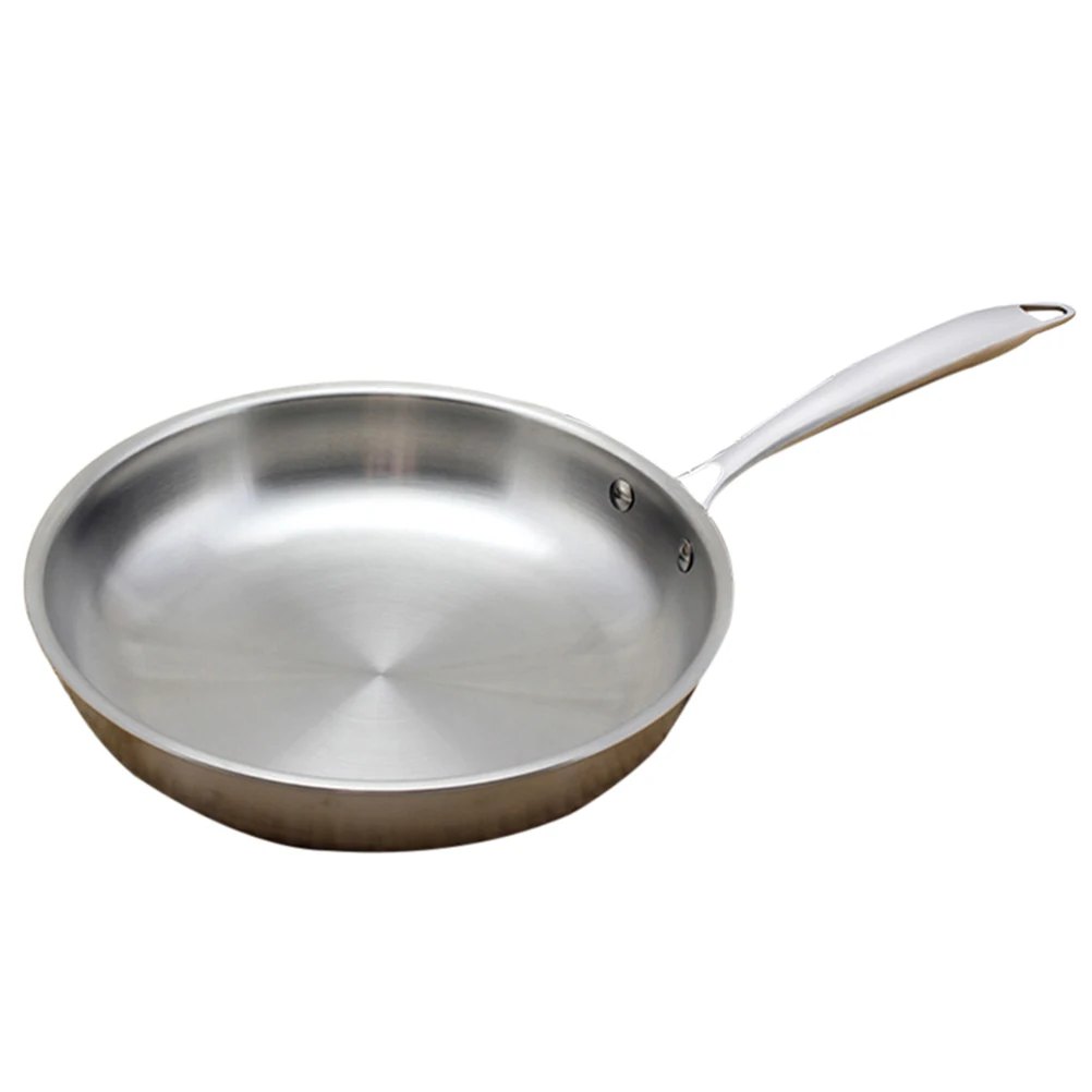 

Large Frying Pan with Lid Stainless Steel Deep Non Stick Breakfast 304 Nonstick