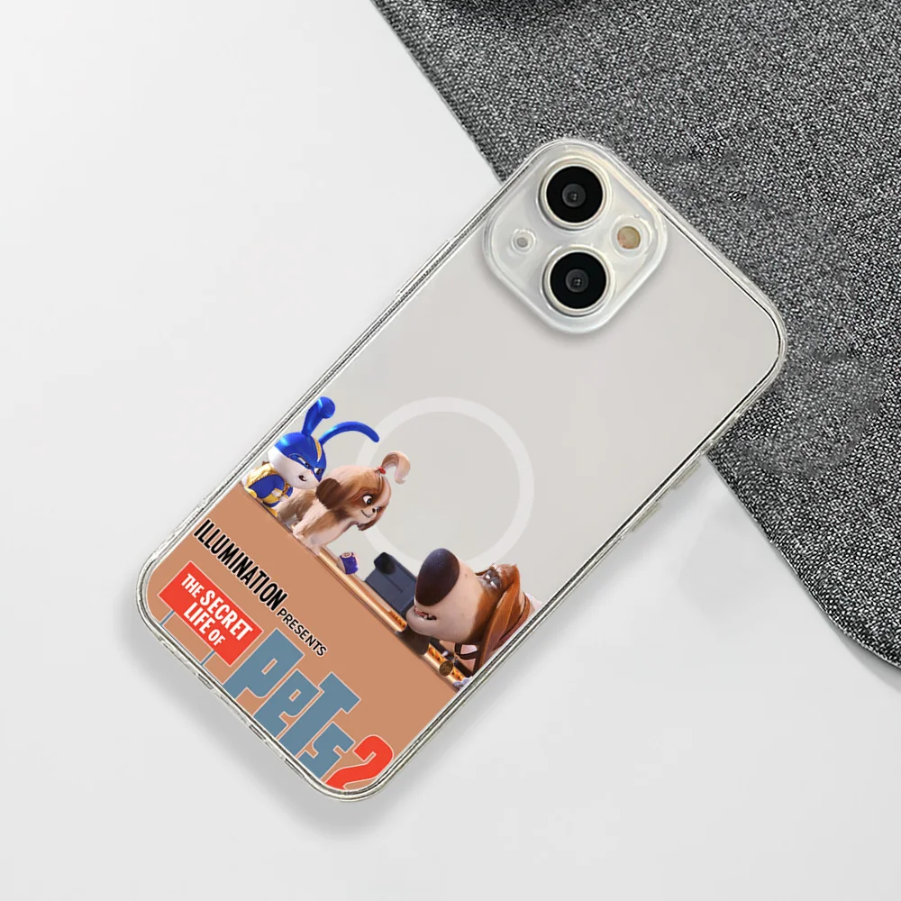 Movie The S-Secret Life of Pets Phone Case For IPhone 15 14 13 12 11 Transparent Magnetic Suction Cover