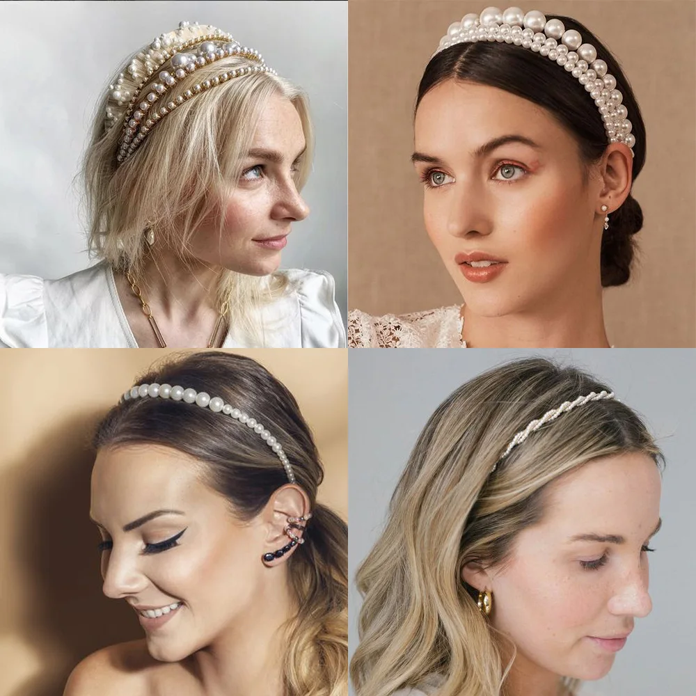 

Yobest Fashion 2024 Новые элегантные повязки для волос с жемчугом для женщин, милые ободки для волос, аксессуары для причесок