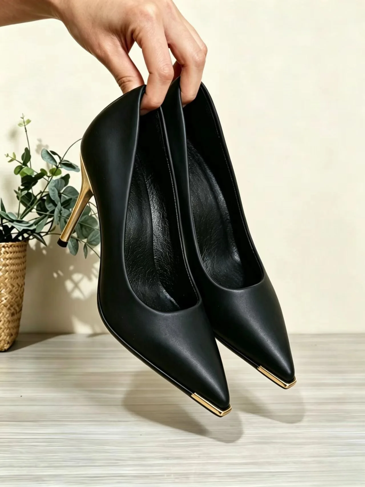 Neue Party Hochzeit Damen High Heels Echtleder Spitze Schuhe Elegante Bürodamen-Schuhe Damenpumps Große Größe 42 – Detail 10