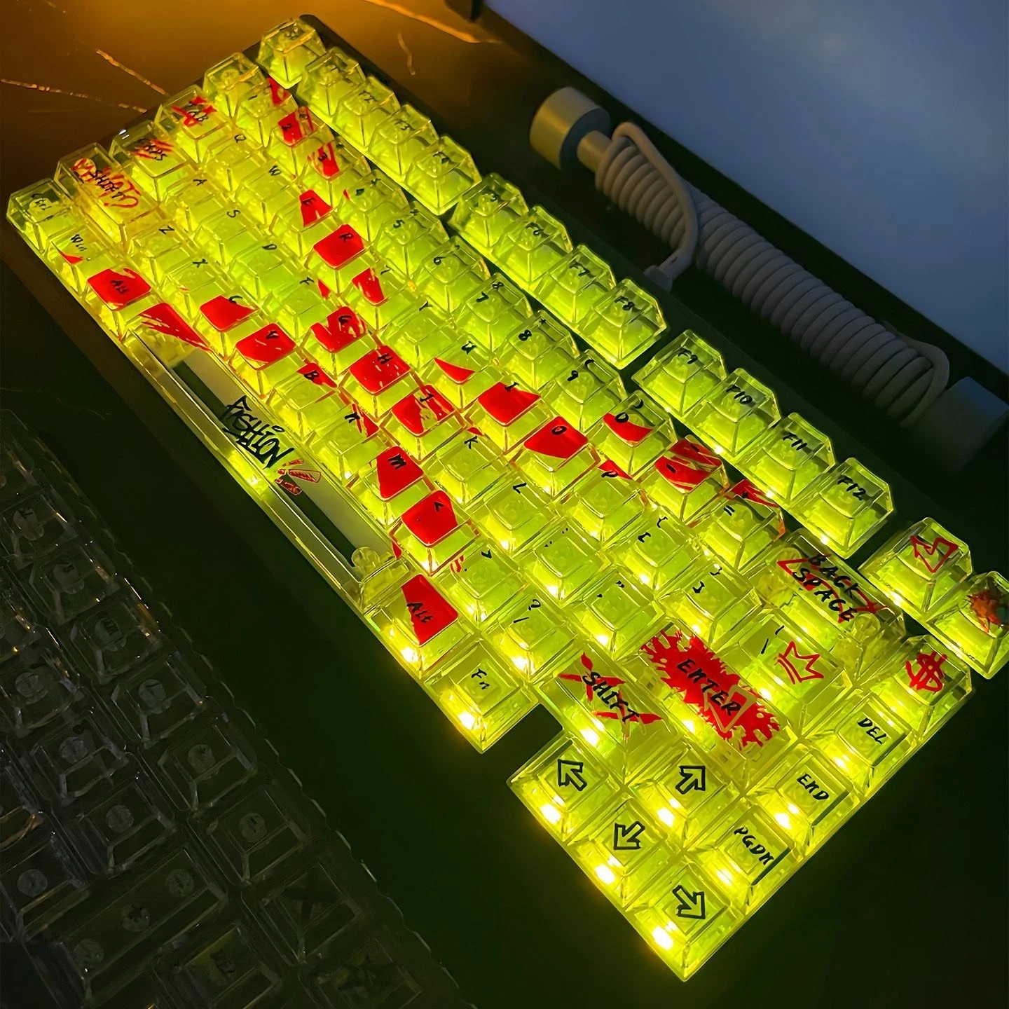 Custom "Objection Overruled" Theme Keycaps, Cherry Profile Transparent PC, High Aesthetic DIY Custom Mechanical Gift