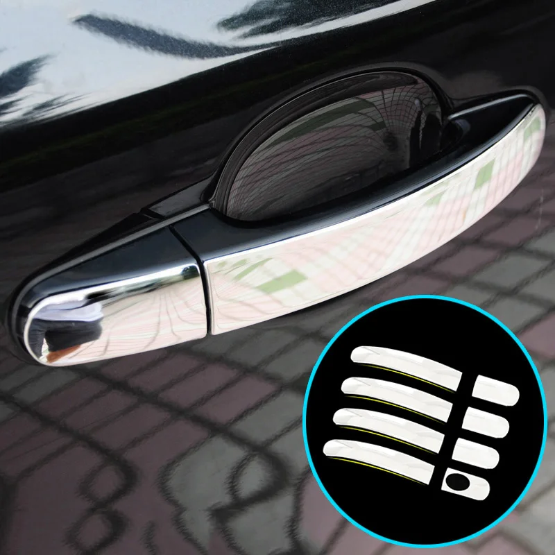 FIT FOR FORD FOCUS KUGA ESCAPE C-MAX CHROME STAINLESS DOOR HANDLE COVER TRIM MOLDING OVERLAY GARNISH CAP BEZEL STYLING PROTECTOR