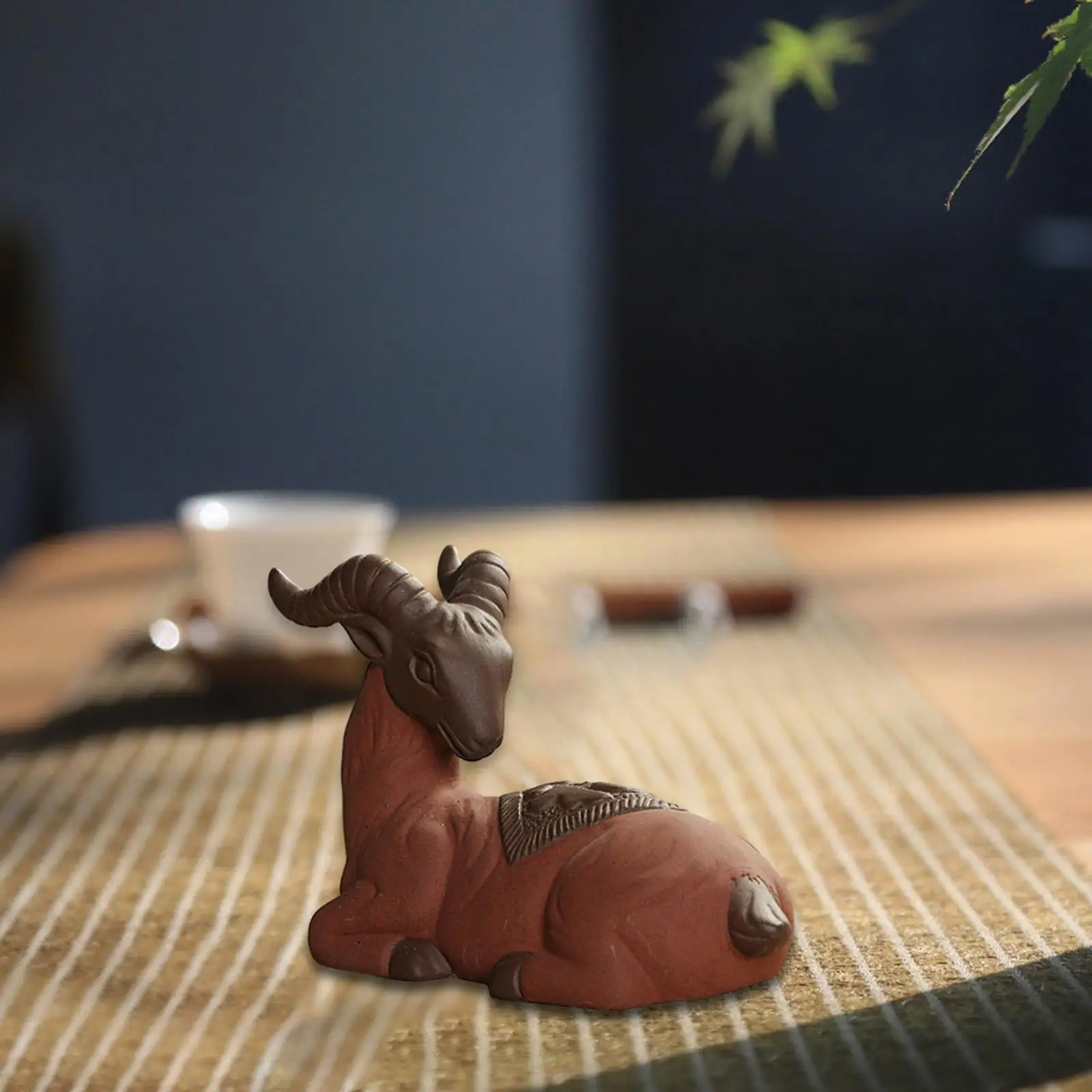 Pottery Clay Mini Goat Sculpture Tea Pet Miniature Souvenir Cute Kung Fu Tea Pet Model for Fairy Garden