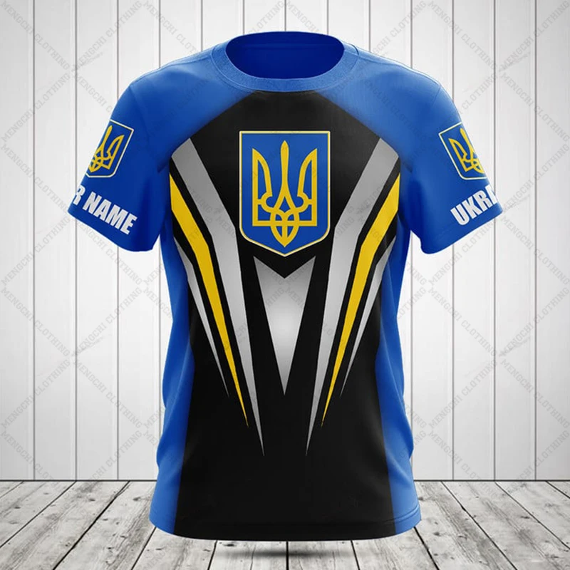 Customized Summer Casual Ukraine Flag Christmas Graphic Camo T-shirts Unisex Fashion Jersey Loose Vintage Short Sleeve Pullover