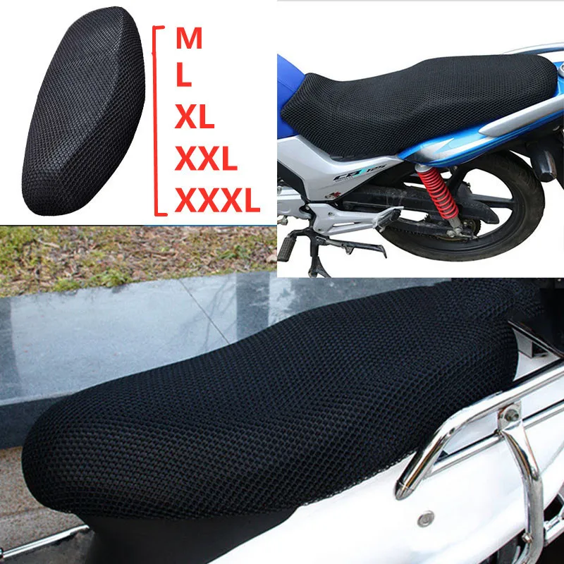 Motorcycle Seat Cover Breathable Summer Cool Honeycomb Design Ventilation Nonslip Motorbike Scooter Cushion Seat Cover Protector