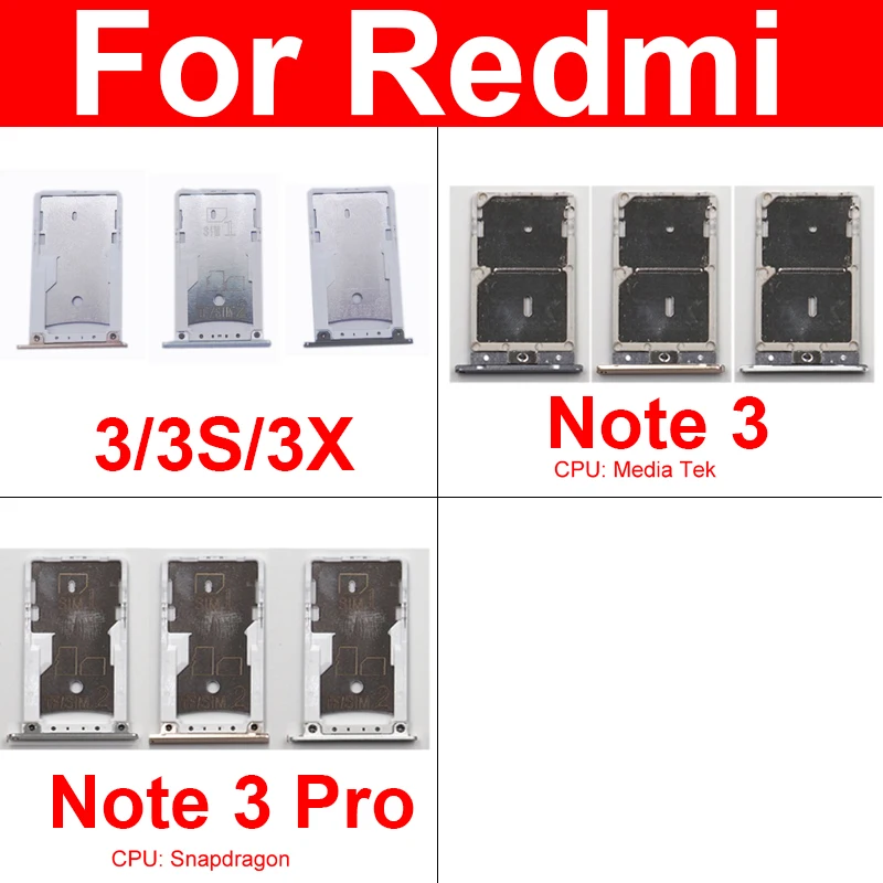 

Sim Card Tray Holder For Xiaomi Redmi Note 3 3s 3x Pro Sim Reader Card Slot Adapters Card Socket Replacement Repair Parts