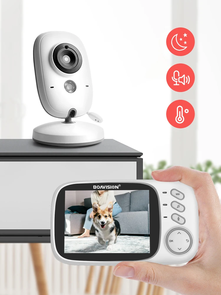VB603 Wideodomofon dla dziecka 2.4G Bezprzewodowy z 3.2 cali LCD 2 Way Audio Talk Night Vision Monitoring Kamera bezpieczeństwa Opiekunka do dziecka — zdjęcie 2