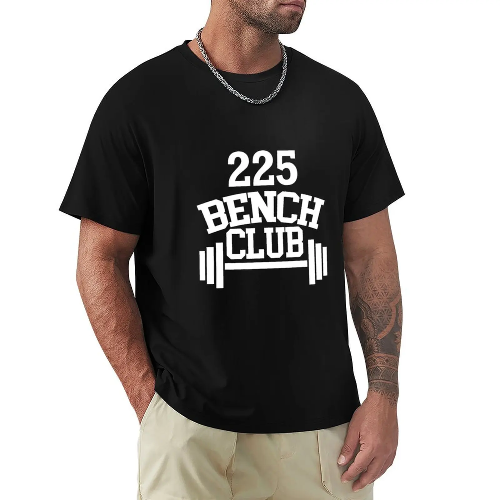 

225 lbs Bench Press Club Member T-Shirt Plus Size Lightweight Tee Shirt