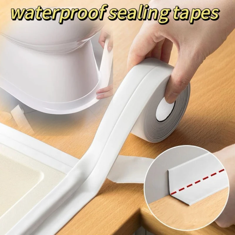 

Bathroom Waterproof Wall Stickers Sealing Strip Tape Kitchen White Caulk Strip Tape PVC Self Adhesive Sink Mold Proof Seal Tape