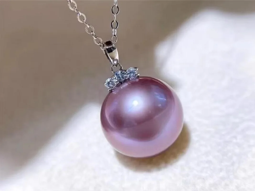 gorgeous 10-11mm south sea purple round pearl pendant  silver necklace  pearl necklace  jewelry  pendant