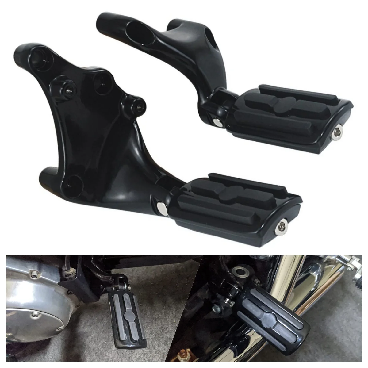 Motorcycles Passenger Footpegs Rest Pedal Mount Kits For Harley Sportster Iron XL 883 1200 72 Forty Eight 2014-2022 Black