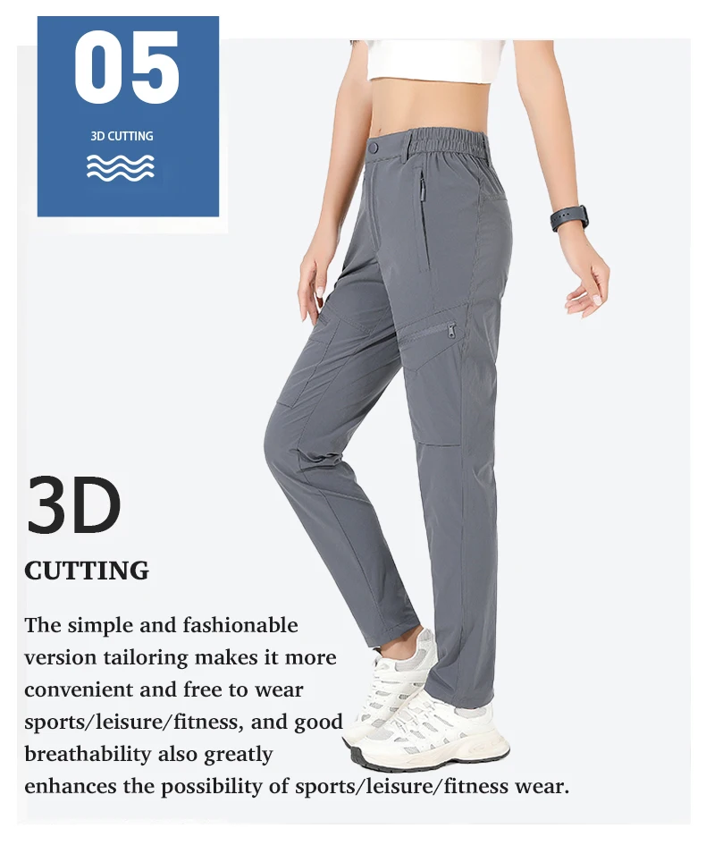 JNLN Wanderhose Damen 4-Wege-Stretch Wasserdichte Sommer-Cargohose Trekking Klettern Camping Outdoor-Sport Bergsteigerhose – Detail 14