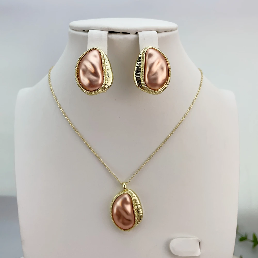 Fashion Classic Jewelry Set For Women Earrings Pendent Romantic Necklace Sets For Wedding Party Anniversary Gift KY25404