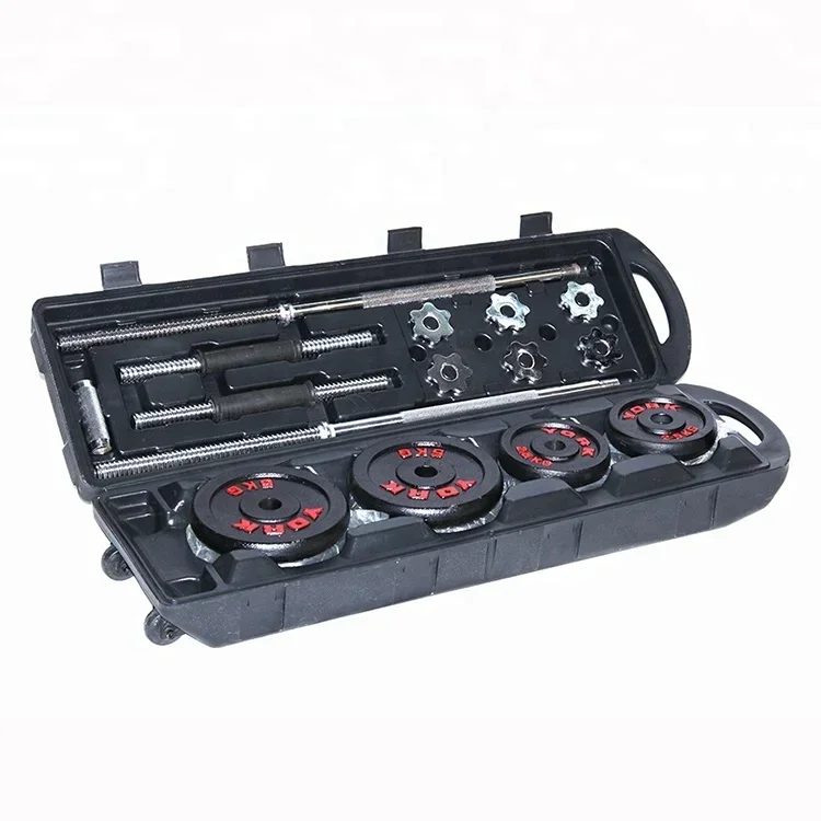 Wholesale Adjustable Dumbbells 50kg Barbell with Weight Plates Weights Gym Fitness Dumbbells Set Pesas Gimnasio Kettlebell
